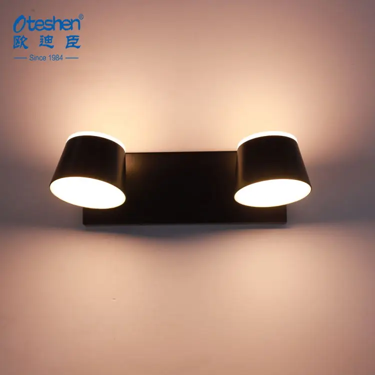 OTESHEN PC Double Head Spot Light Led 2 x 7W Modern Surface Wall Mounted Spotlight Indoor Lamp