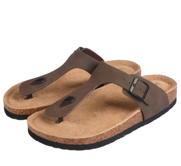 Zapatillas De Suela De Corcho Con Hebilla Para Hombre,Sandalias De Verano  Con Pies De Cuero De Vaca,Para La Cama,De Alta Calidad,Venta Al Por Mayor -  Buy Suela Gruesa Hombre Sandalias,Puro Sandalias De
