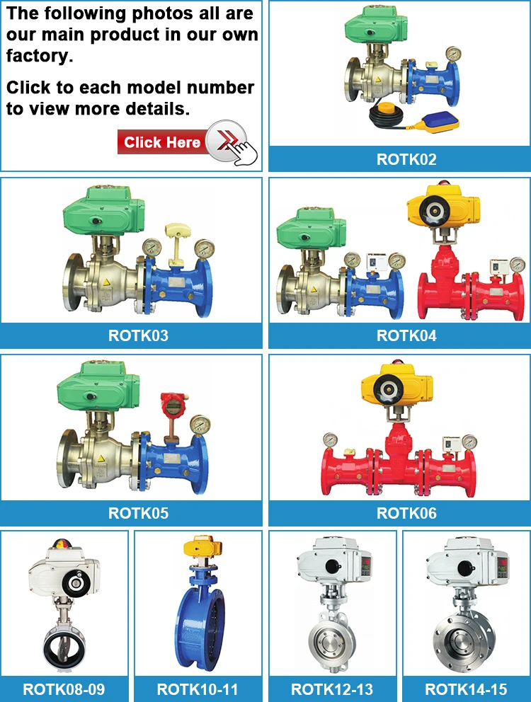 Rotk Electric Actuator 220v Dn100 Pn16 Ductile Iron Casting Actuated