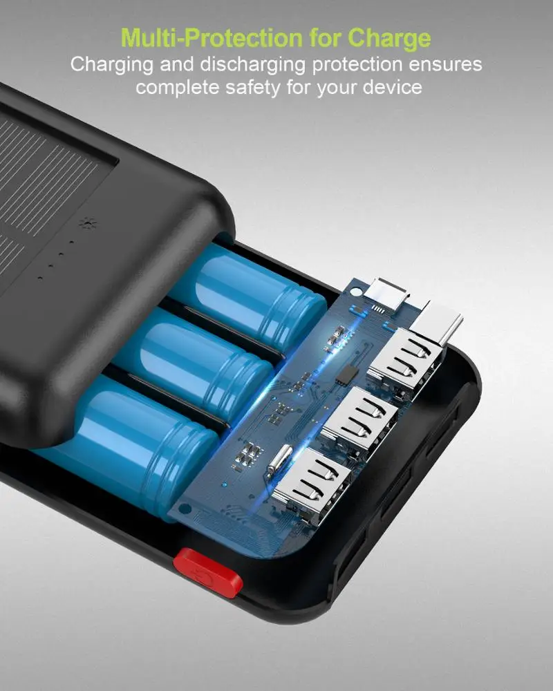 High Capacity Outdoor Solar Panel Power Bank 24000mAh Usb Portable Waterproof Charger Powerbank Solar Power Bank - ANKUX.COM