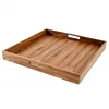 Custom distressed vintage wood nesting breakfast serving tray coffee table tray ottoman tray with cutout handles