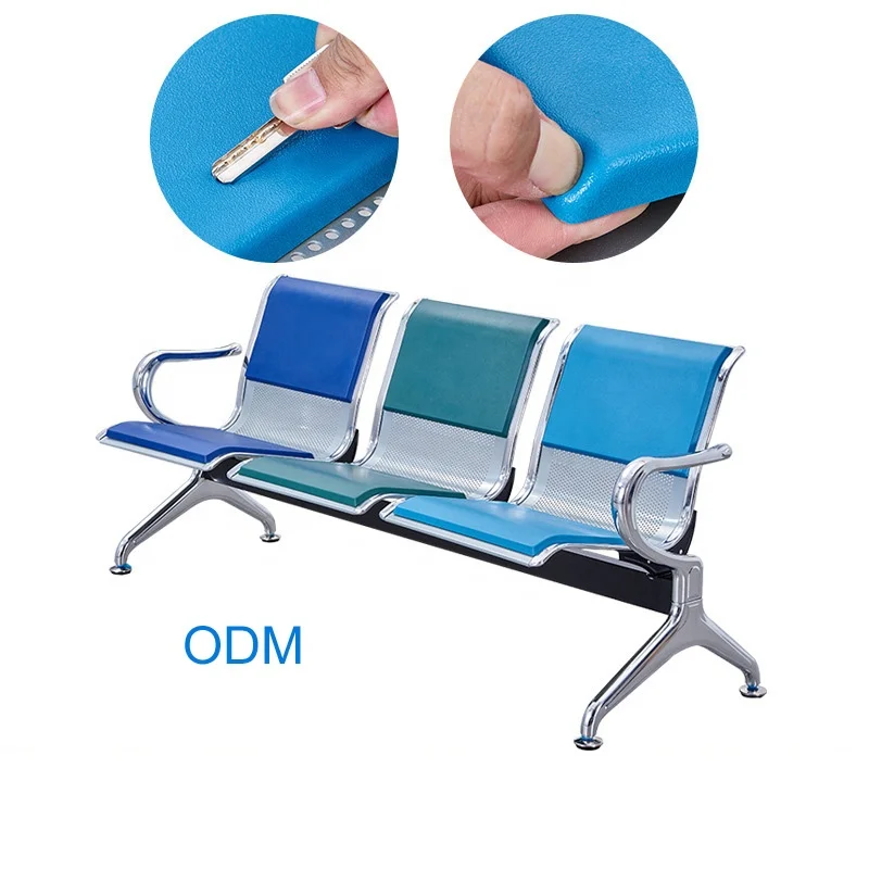 Airport Waiting Metal Waiting Chair Used Hospital Waiting Room Public Three In One Gang Bench