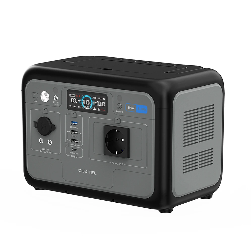 1000W power station mounted in vehicle trunk with solar panel connection