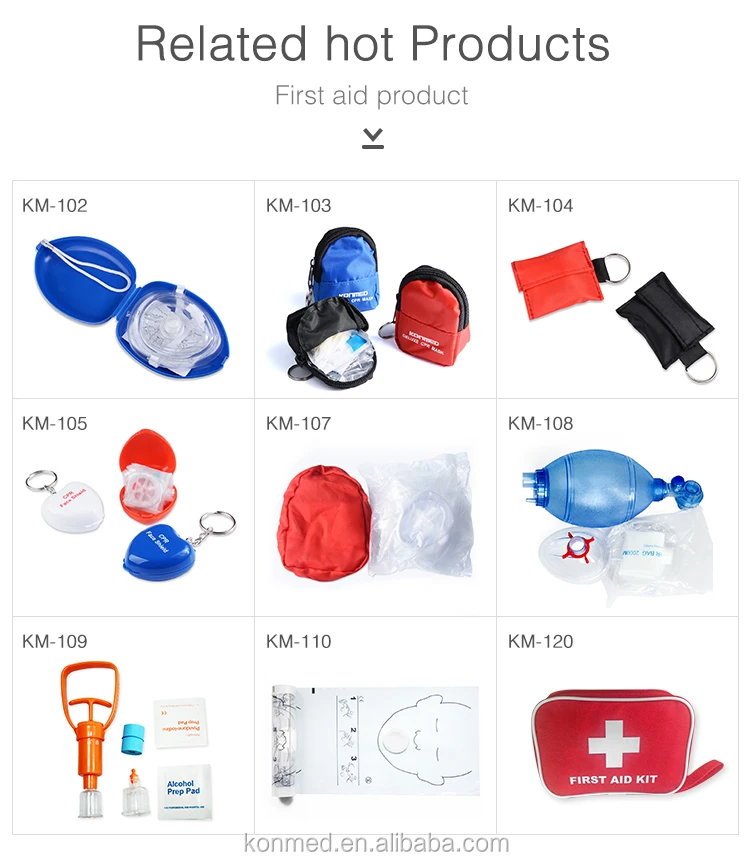 Cpr Barrier Mask Devices For First Aid Kits In Keychain Pouch Cpr