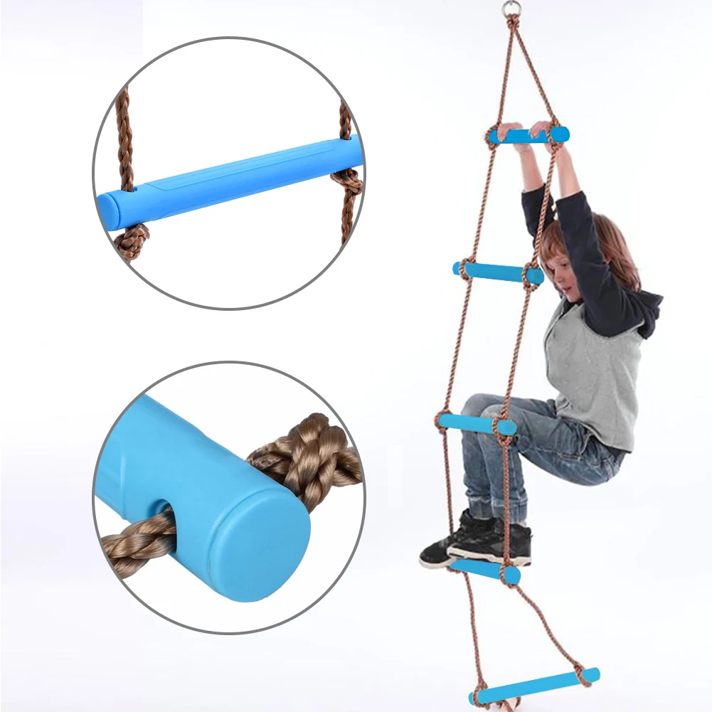 Swing Slide Climb CLIMBING ROPE WITH WOODEN RUNG LADDER 2080mm *Australian Brand 