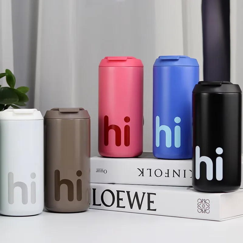product custom double wall stainless steel thermal coffee cup vacuum insulated drinking bottle with portable rope for gift car travel-3