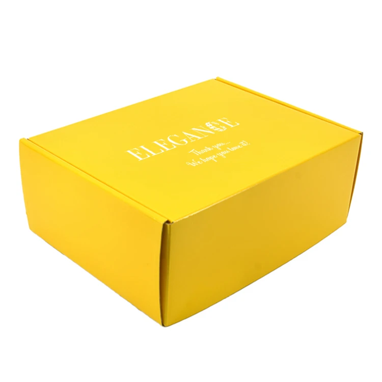 Custom Printing Yellow Box Shipping Boxes Folding Corrugated Gift