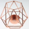 551-7D 2019 new product art iron hexagon metal candle holder rose gold for wedding holiday party decoration