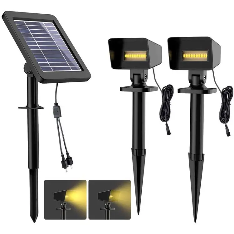 Solar Spotlights Waterproof IP65 Solar Powered 2LED Spotlight for Outdoor/Garden/Courtyard/Lawn lamp solar garden light