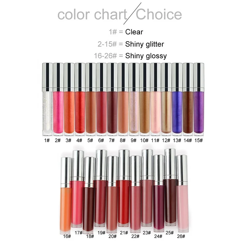 

Wholesale Cosmetics Custom Private Label Moisturizing Lip Gloss 26 Colors Shiny Liquid Lipstick Makeup Glitter Lipgloss, 26 colors stock