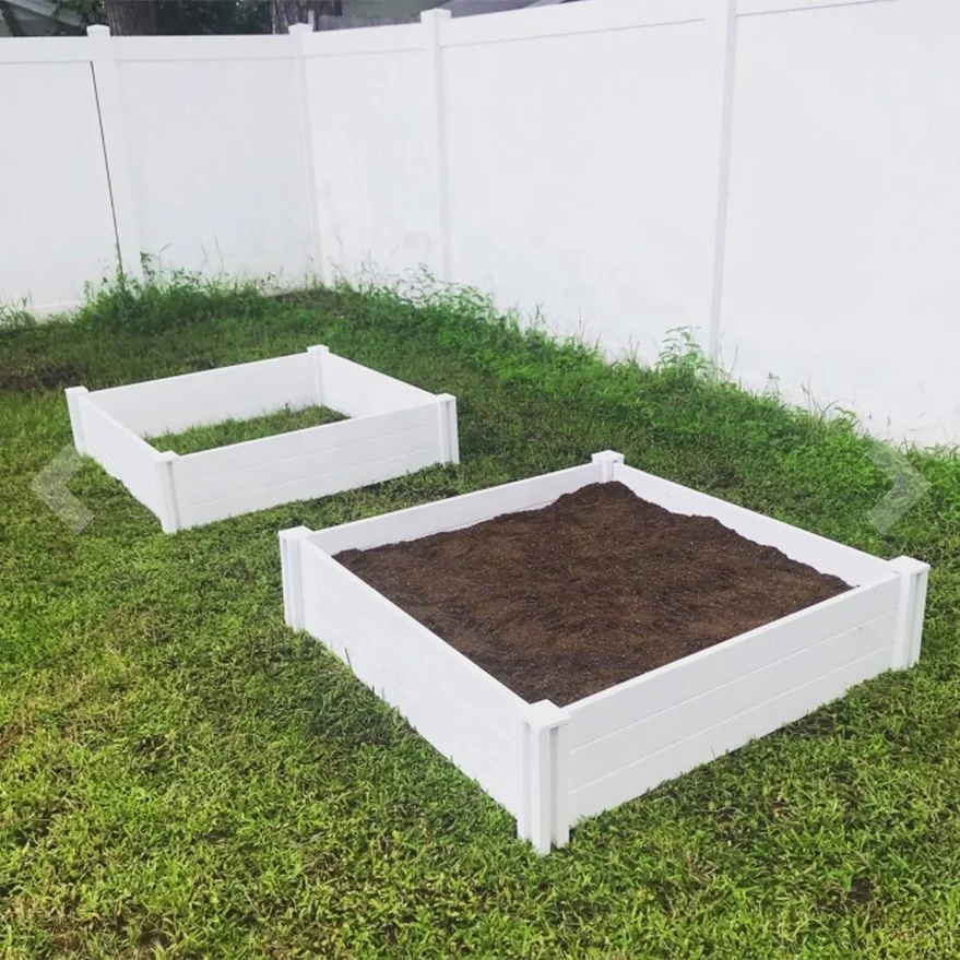 Fentech 4x4 White Pvc Plastic Vinyl Wholesale Raised Garden Beds For