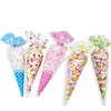 100 pcs Heat sealing Custom printed opp / cpp plastic sandwich / popcorn Triangle packaging bags pastry bags for bakery