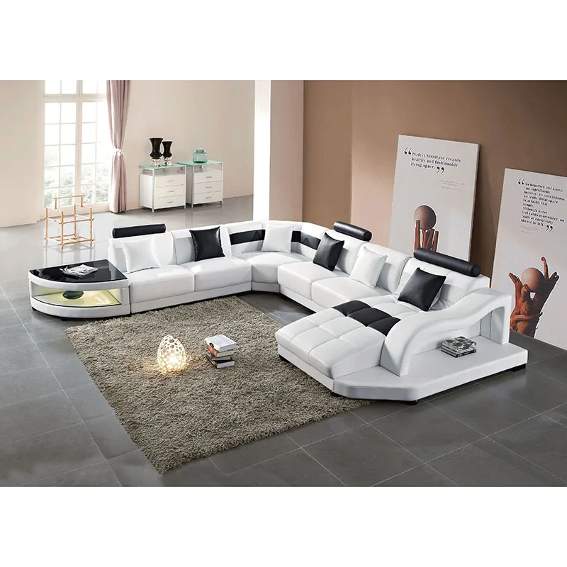 Modern Best Living Room Furnitures Designs White U Shape Sectional Modern Best Living Room Furnitures