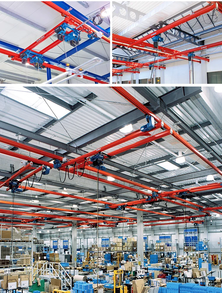 2tons flexible beam light rail kbk overhead crane lifting equipment