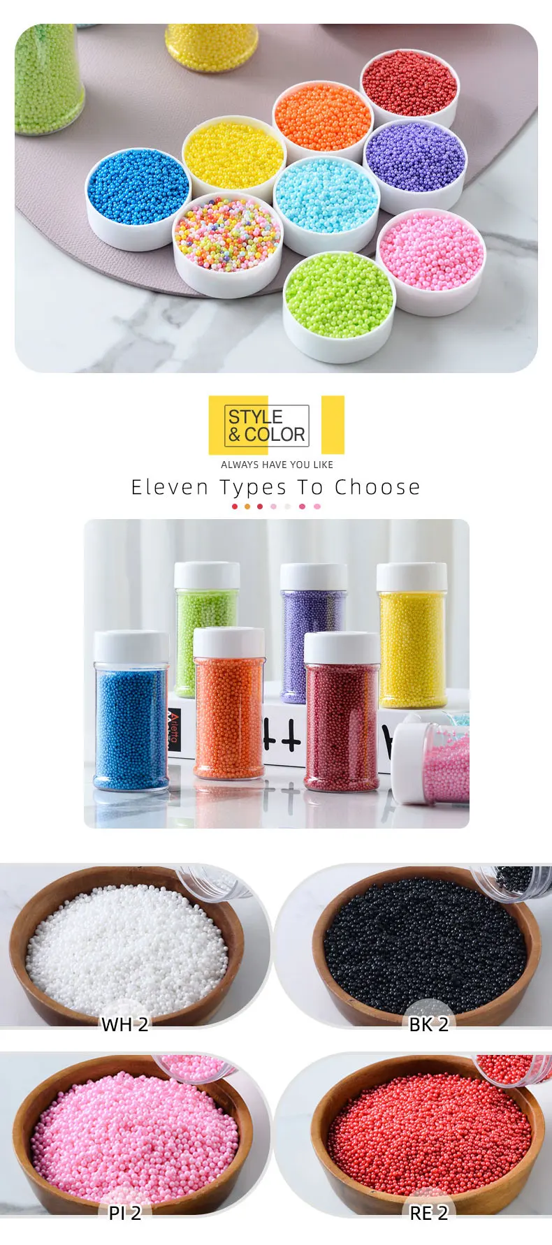 2mm Reasonable Price Pearlizd Sugar Beads Sprinkles Candy Factory