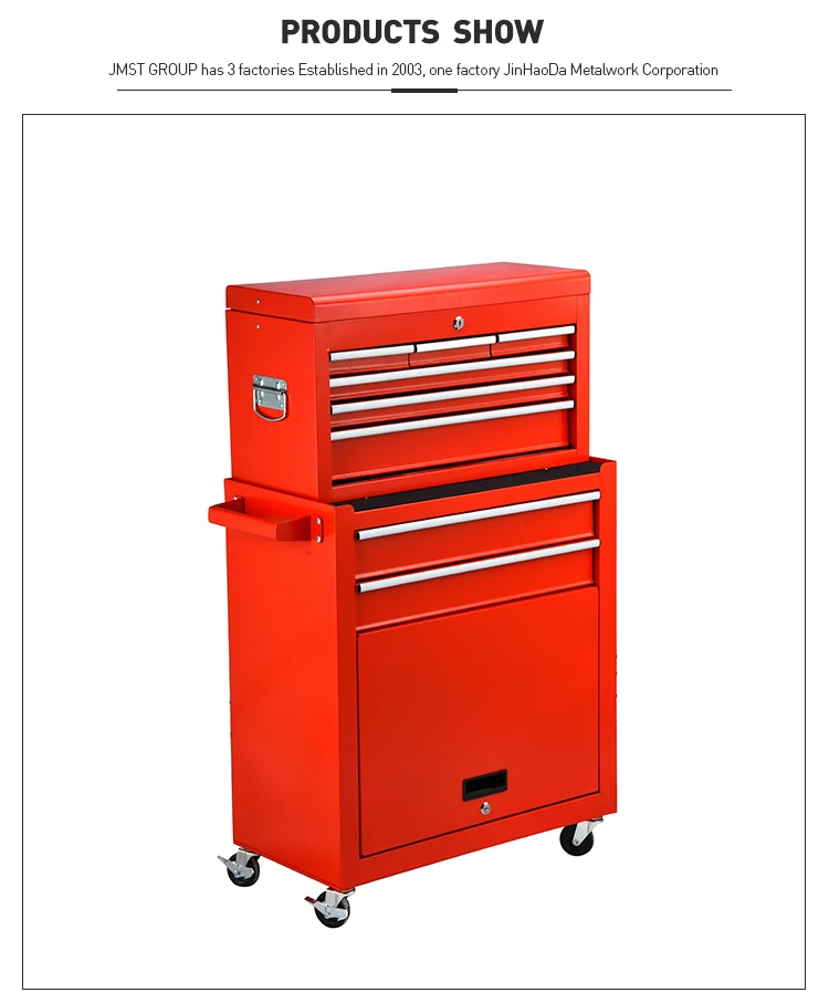 Hot selling Portable Top Chest Rolling Tool Box metal Cabinet Sliding Drawers Heavy Duty with 8 drawers