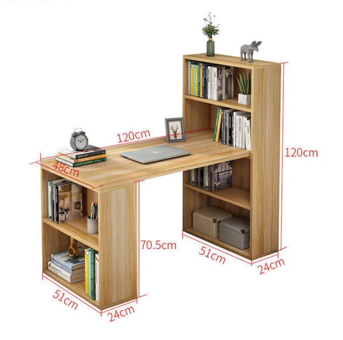 Modern Design Study Table Wooden Office Table Student Desk And Chair Set With Bookshelf Home Use