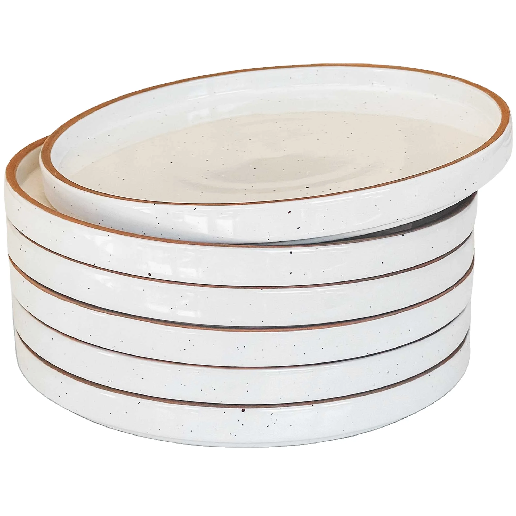 Hot Sale Wholesale Cheap White Dinner Round Ceramic Flat Plates Set 8 Inch Platter Kitchen Porcelain Tableware Dinnerware Dish manufacture