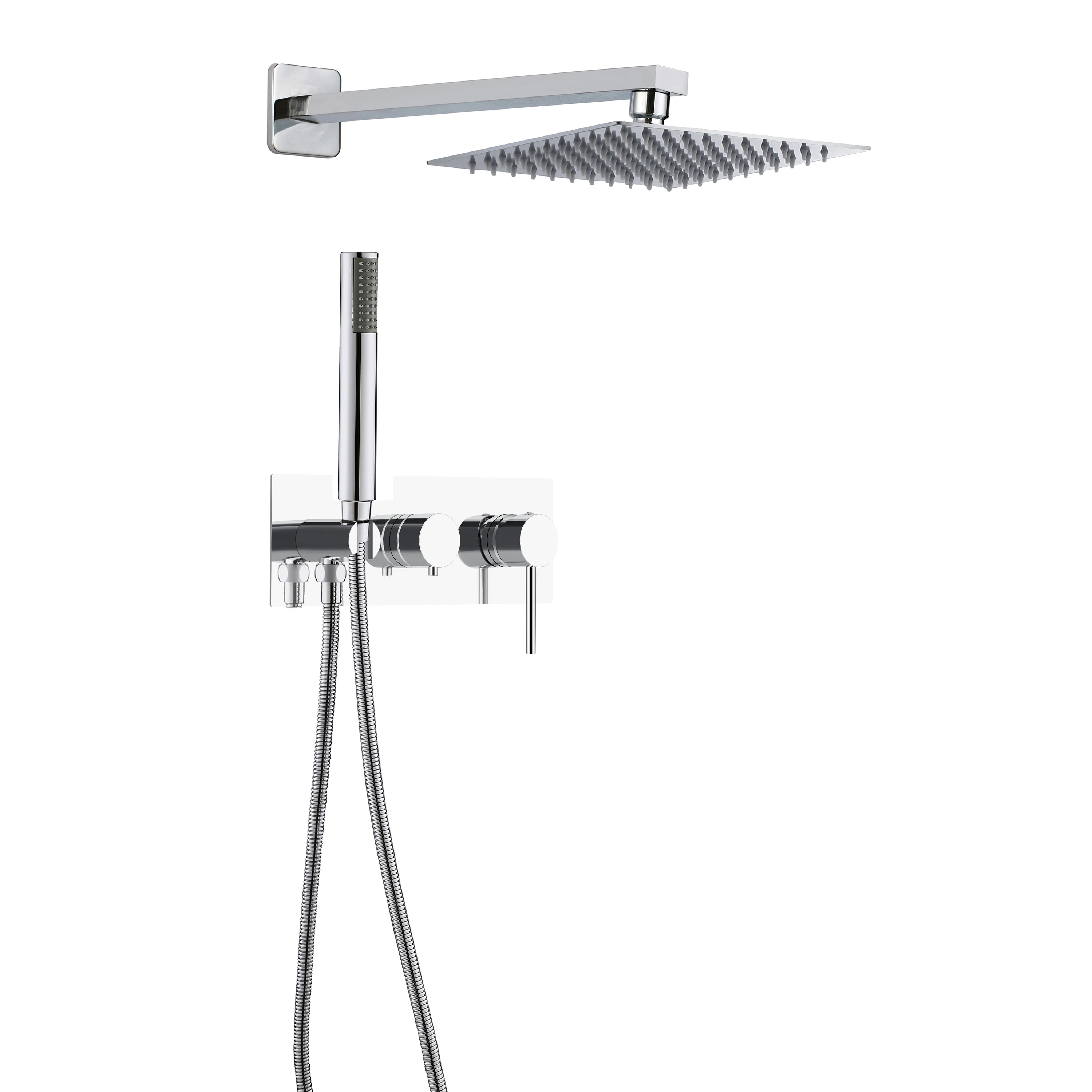 Rain Bath Shower Taps Mixer Stainless Steel Concealed Shower Set