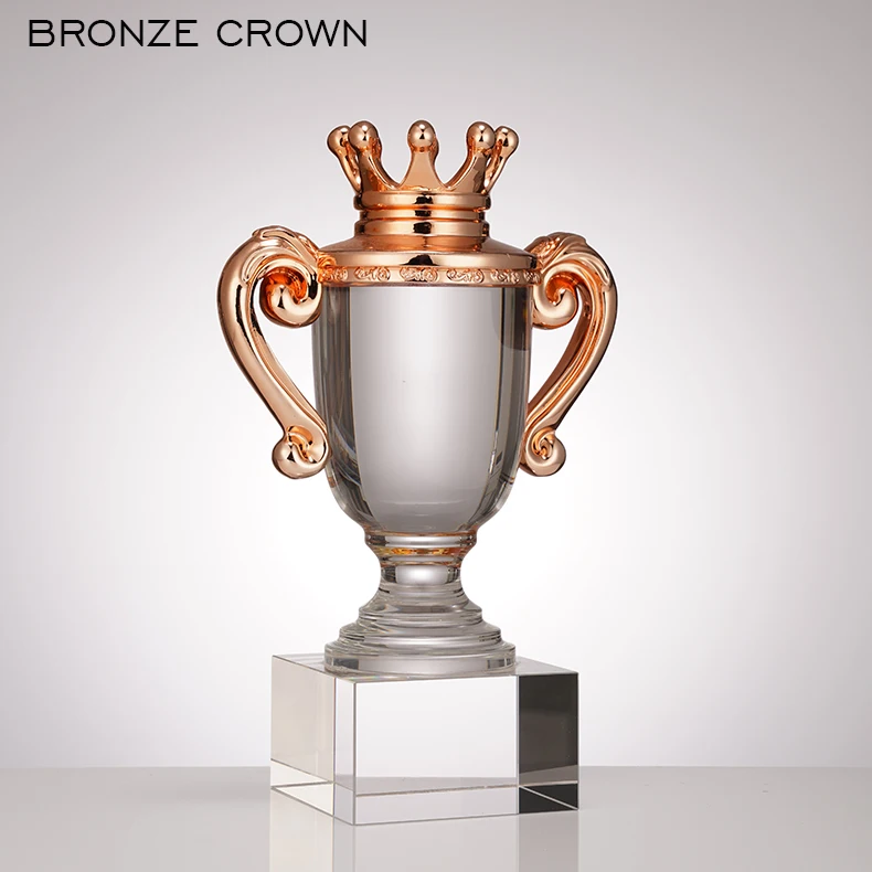 High Quality K9 Crystal Resin Trophy Basketball League Champion Award Crown Crafts Trophy details