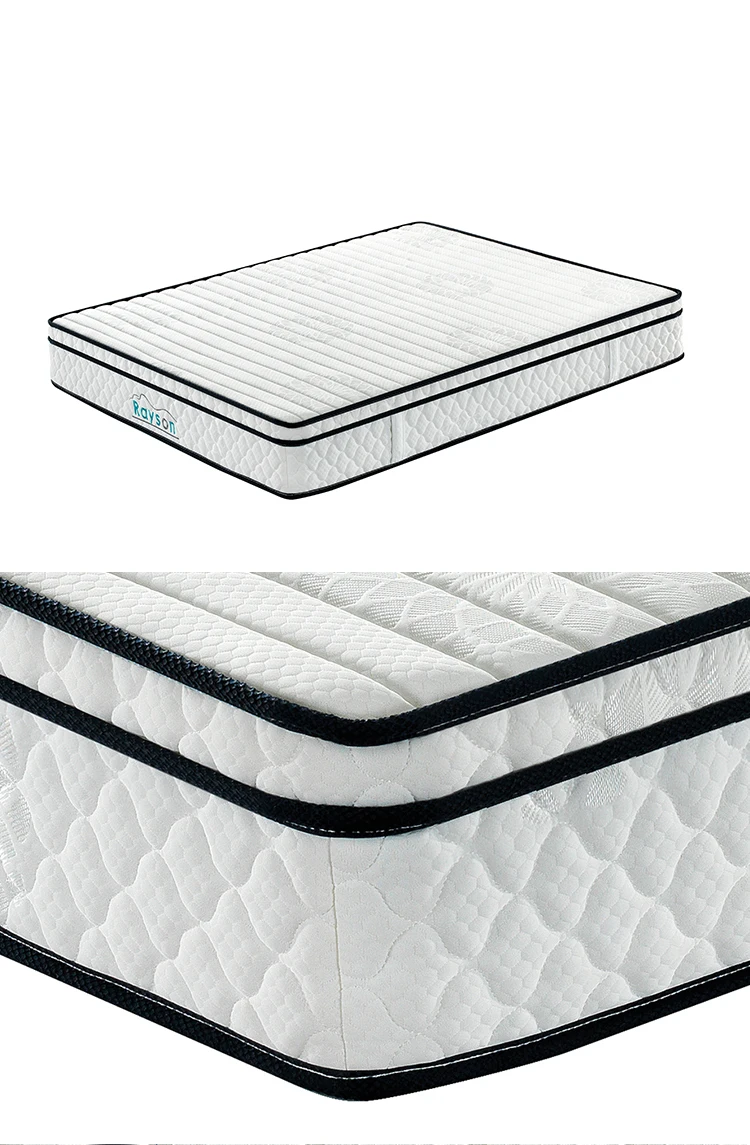 RAYSON spring hotel bed mattress in a box from manufacturer Euro top medium firm rolled pocket spring mattress