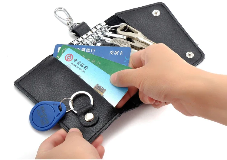 product-GF bags-Genuine Leather Keychain Men Women Key Holder Organizer Pouch Car Key Chain Wallet H-1