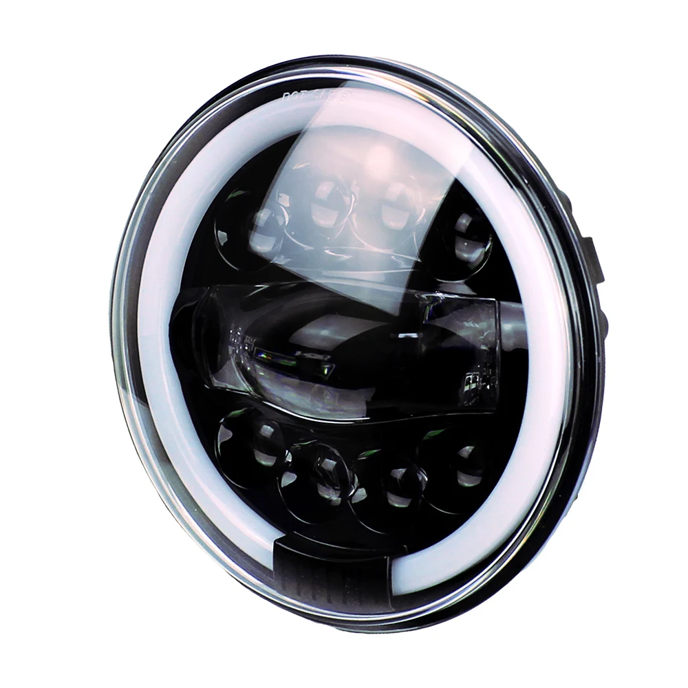 7" Inch Round LED Headlight Halo Angle Eyes DRL Turn Signals Fits For Jeep Wrangler JK LJ Motorcycle Projector