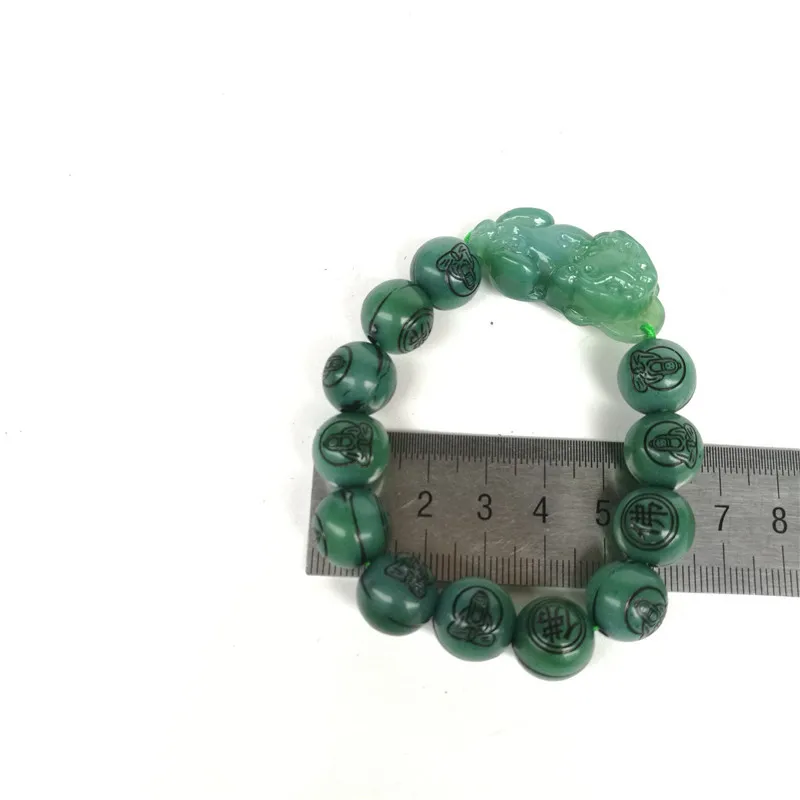 Bless Jade Bracelet Lucky Charm Jade Bead Pixiu Bracelet Attract Wealth ...