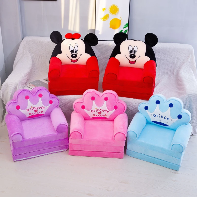 Cartoon Kids Sofa,Childrens Armchair Childrens Stool Cartoons Cd Small Sofa Mickey Mouse Plush Toys Toddler Seat Comfortable Soft Foldable Sofa Baby Stool Baby Seat Cdrens Birthday Gifts New Year 