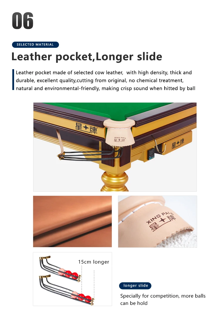 Star Golden Tournament Snooker Table Designated By Wpbsa From Xingpai