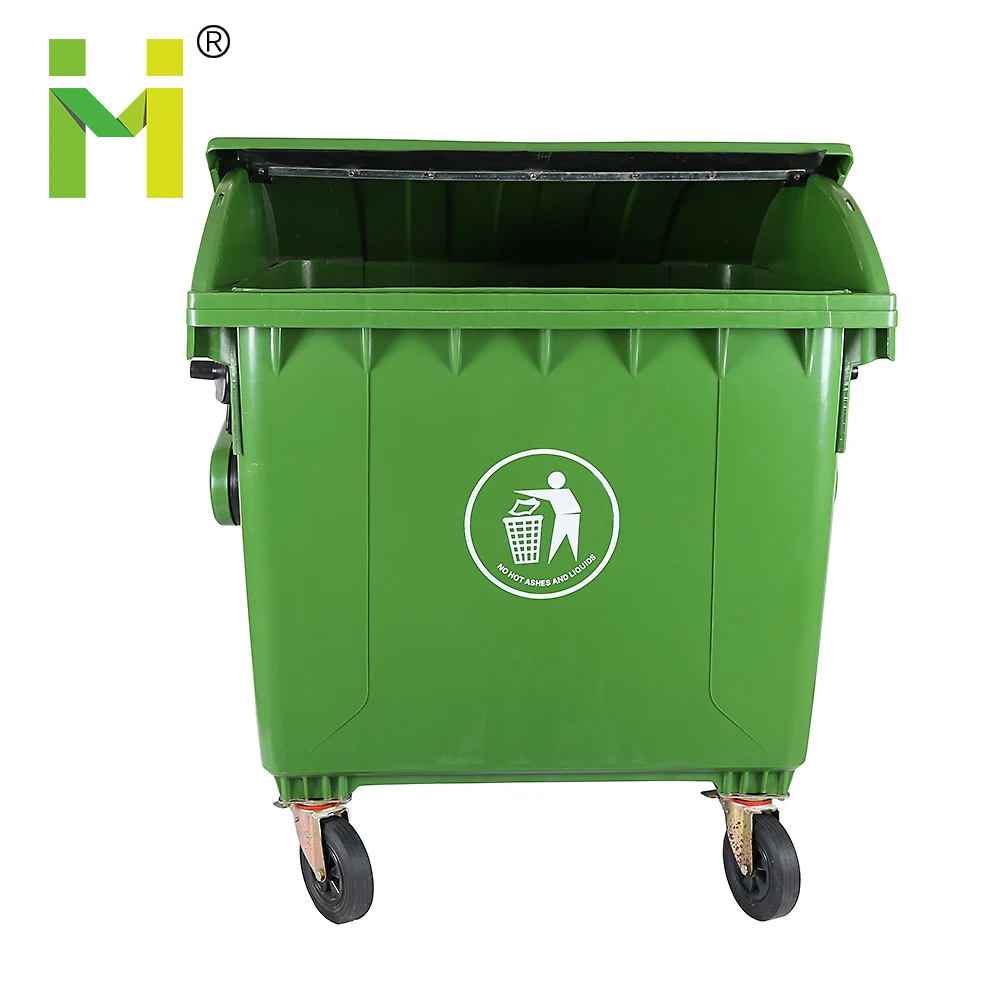 
1100L 1200 litter bin Plastic Trash Can Recycle Outdoor Waste Large Garbage Bins With Wheels 