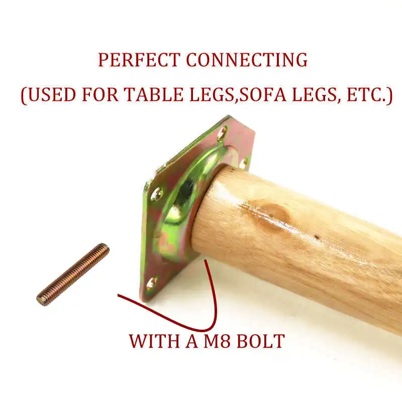 Tapped Metal Plate Sofa Leg Attachment Baby Chair Leg Hardware