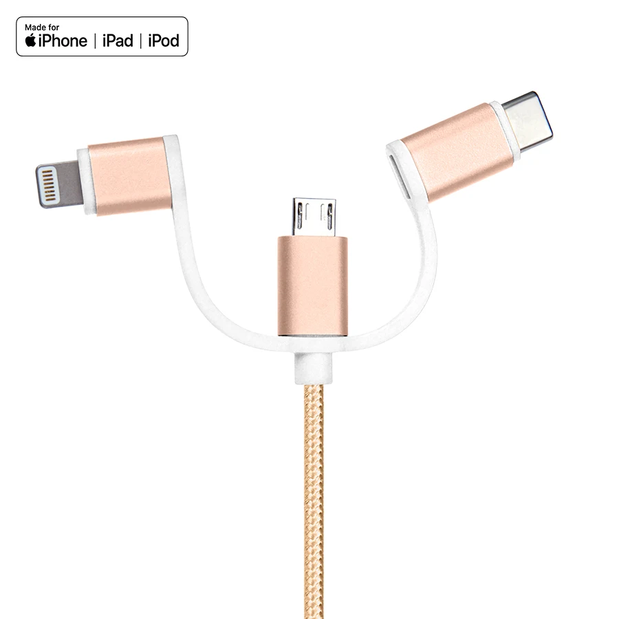 Shenzhen WamaxLink Type C micro Lightning cable charging 3 in 1 usb cable - ANKUX.COM