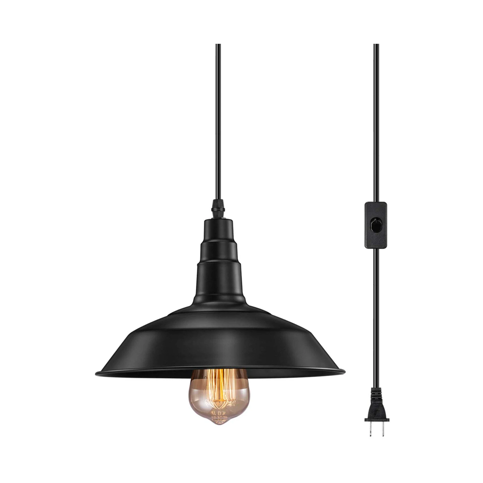 Plug in Pendant Light E27 Lampade A Sospensione Metallici Industrial Pendant Lamp Vintage Hanging Lights Fixture