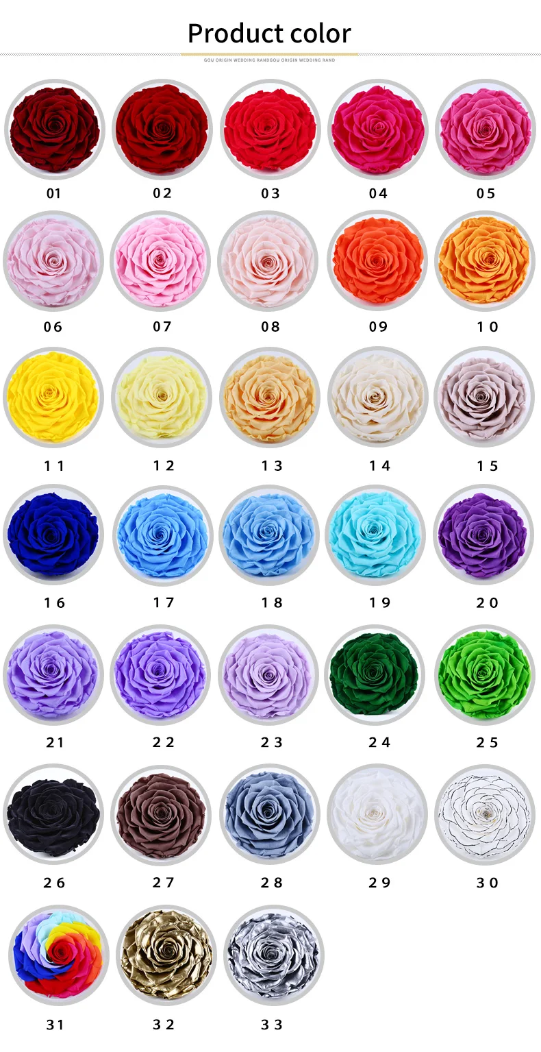 yunnan culinan factory wholesale preserved pastel rainbow rose