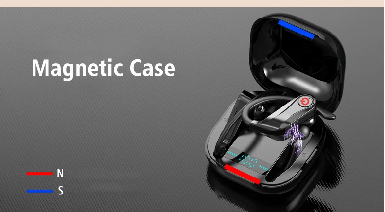 Power HBQ PRO TWS wireless earphones Bluetooth 5.0 earburds Stereo Sport headphones 950mah case Waterproof ear hook Headsets - ANKUX.COM