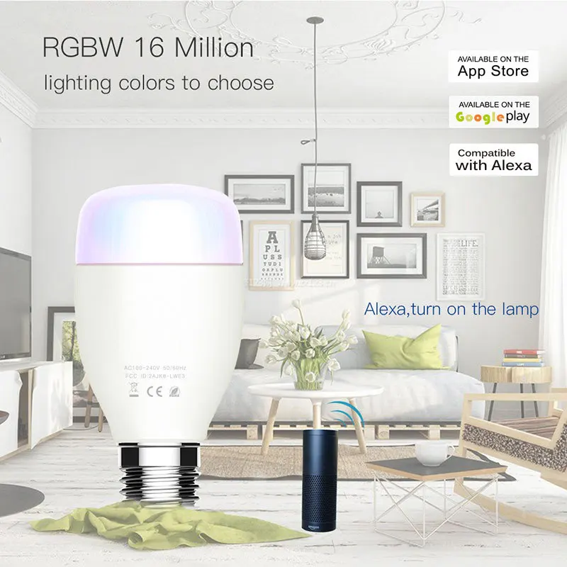 2019 Classic European 7W Smart Home Google Voice Phone APP Remote Control Energy Saving RGB+White Dimming WIFI Light Bulb LED