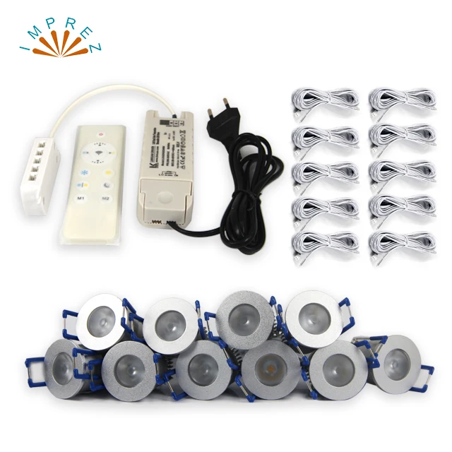 LED Spot 2.4G Remote Control White Dimmable Downlight Set Recessed outdoor IP67 3W Cold Warm White  Mini down Lamp