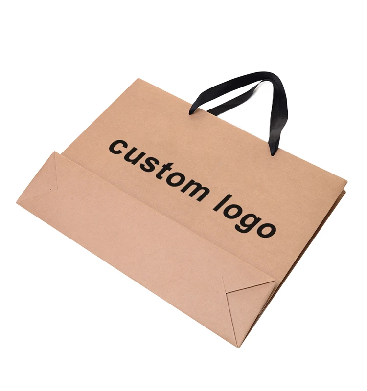 Wholesales Custom Logo Printed Kraft Ready to Ship Paper Ecommerce Shipping Bag