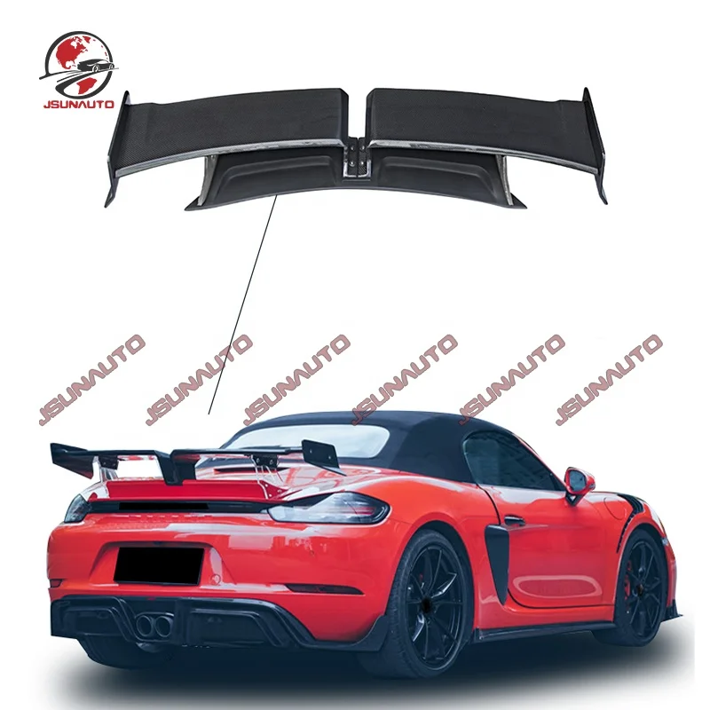 TC Style Carbon Fiber Rear Spoiler Wing for Porsche 718 Boxster