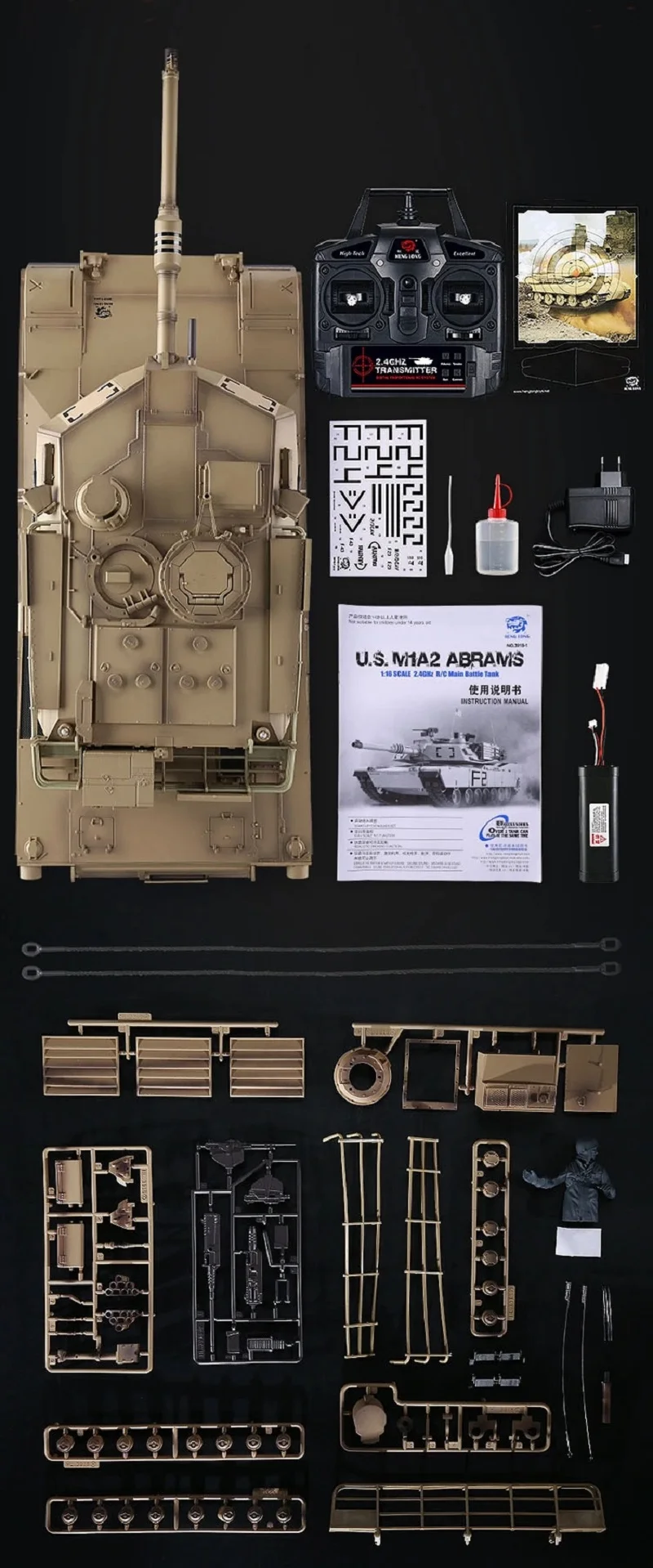 Rc 1/16 Battle R/C Henglong 3918-1Pro Tank 2.4Ghz Large All Rc 1:16 Tank Hooben Tik Tok (9)