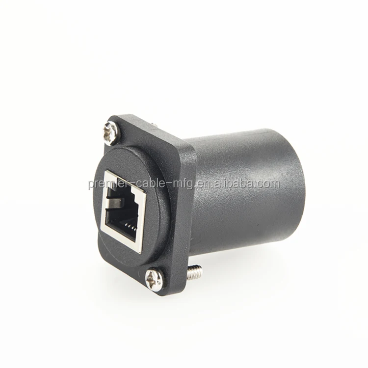 D-Shape RJ12 6P6C Female to Female Adapter RJ12 Feed Through Chassis Connector details