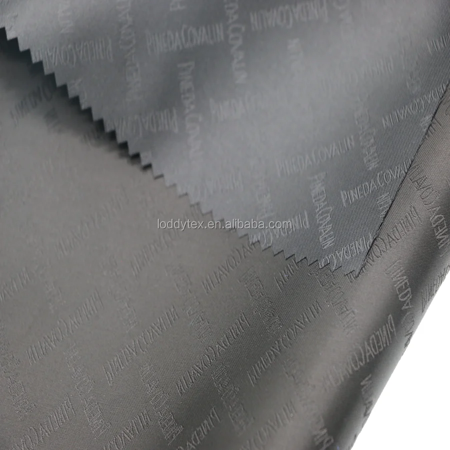100% Polyester Fabric Lining  Logo Of Jacquard  For handbag
