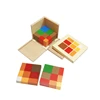 Montessori primary school teaching aids matching geometry equipmens Arithmetic Trinomial Cube