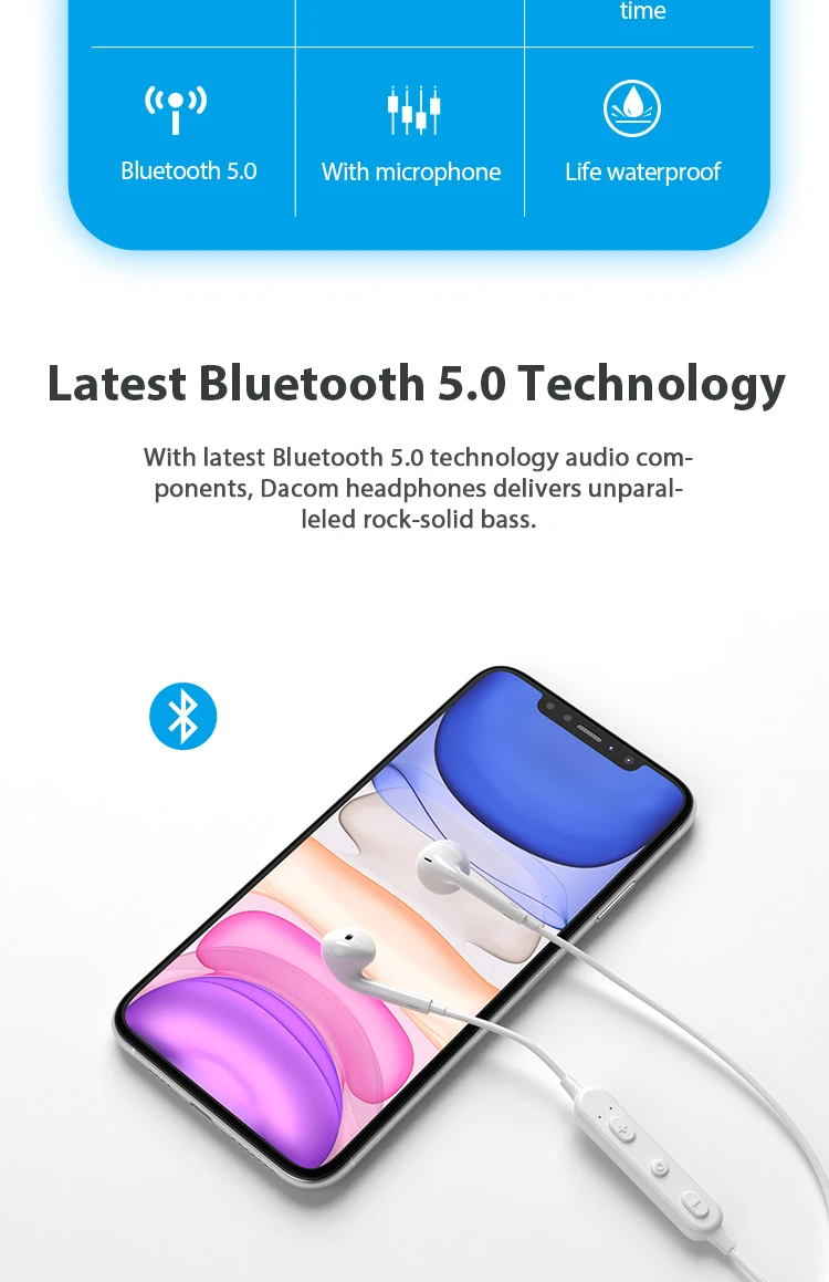 New arrival product bluetooth neckband earphones bluetooth wireless 5.0 in ear headphones - ANKUX.COM