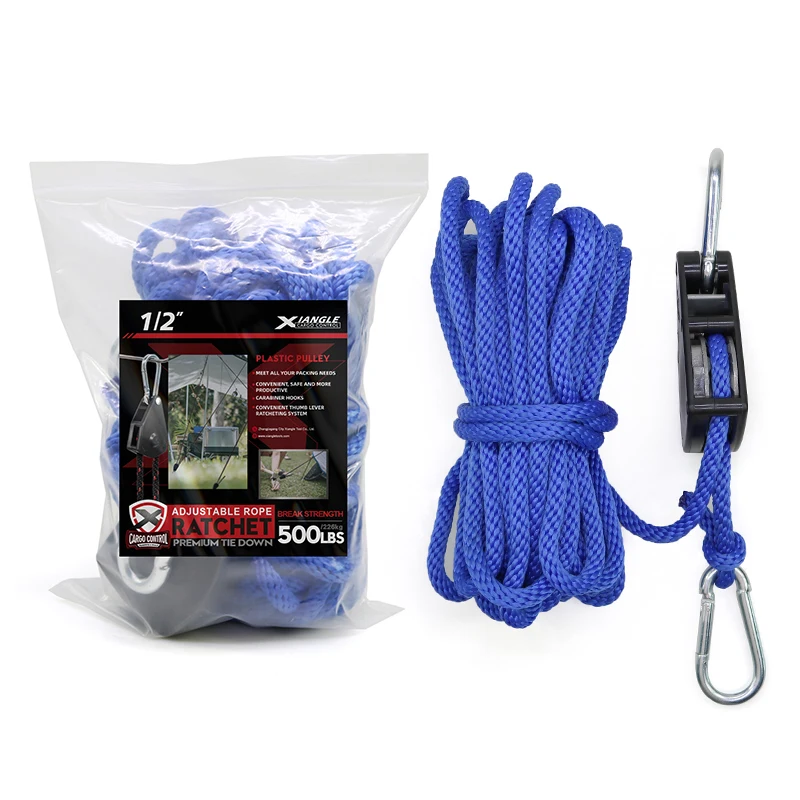 1/2 Inch 500lbs Rope Ratchet Tie Down For Hoisting Securing Large Loads