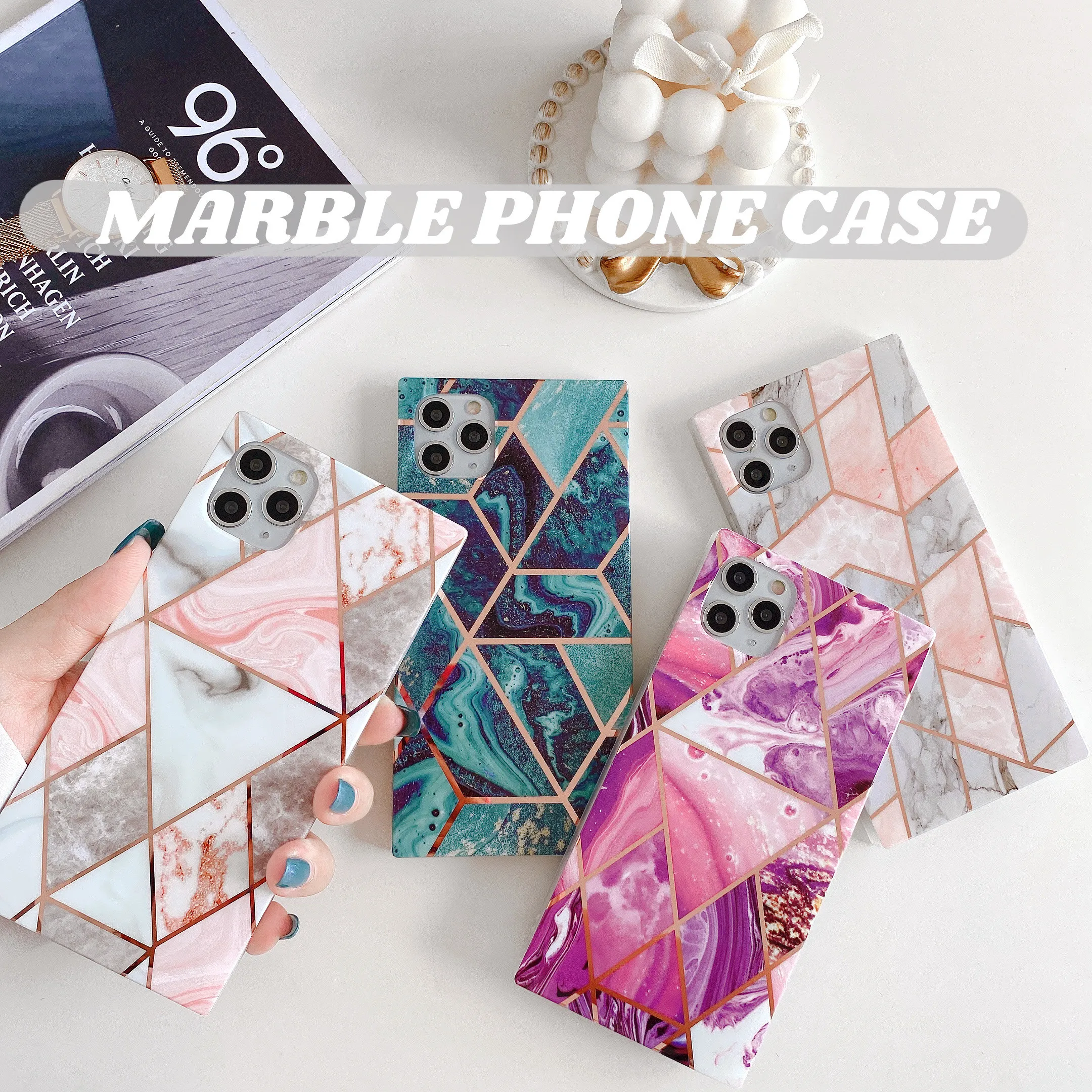 2020 New Arrival Square Marble Mobile Case Covers for iPhone Xs Max 11 Pro ,  for iPhone Xs Phone Case