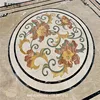 Natural polished high quality lobby carpet Mixed color waterjet square marble flooring border designs pattern