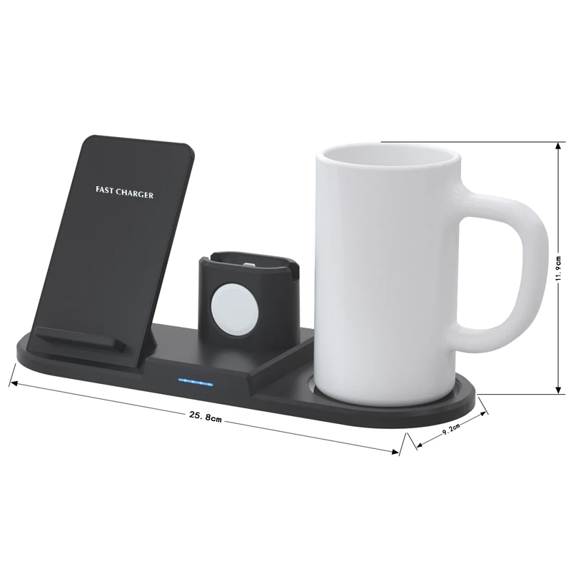 2X Tea Cup Coffee Mug Warmer & Qi Wireless Charger w/Auto-Shut Off for Desk  Use