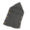 New Newborn Baby Knitting Wool Crochet Sleeping Bag Button Swaddle Wrap Swaddling Blanket With Hat Soft Warm Accessories Newborn